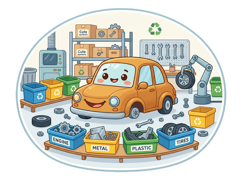 Illustration of salvage & dismantling service by Scrap Car SW21 New Malden